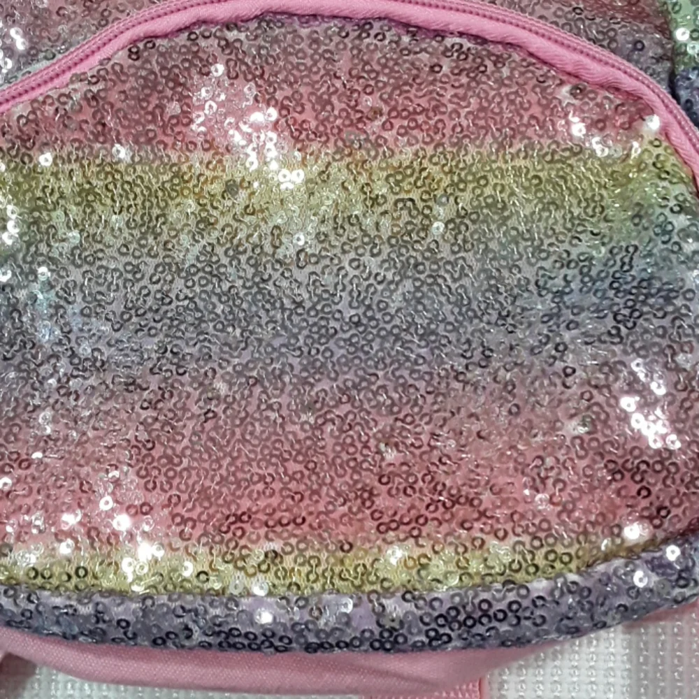 90's Inspired Unicorn Sparkle Sequin Winged‎ Pink Pastel Backpack